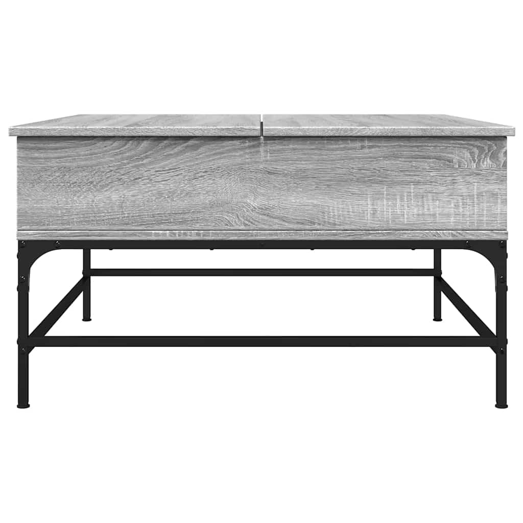Table basse sonoma gris 80x80x45 cm bois d'ingénierie et métal - XIOS