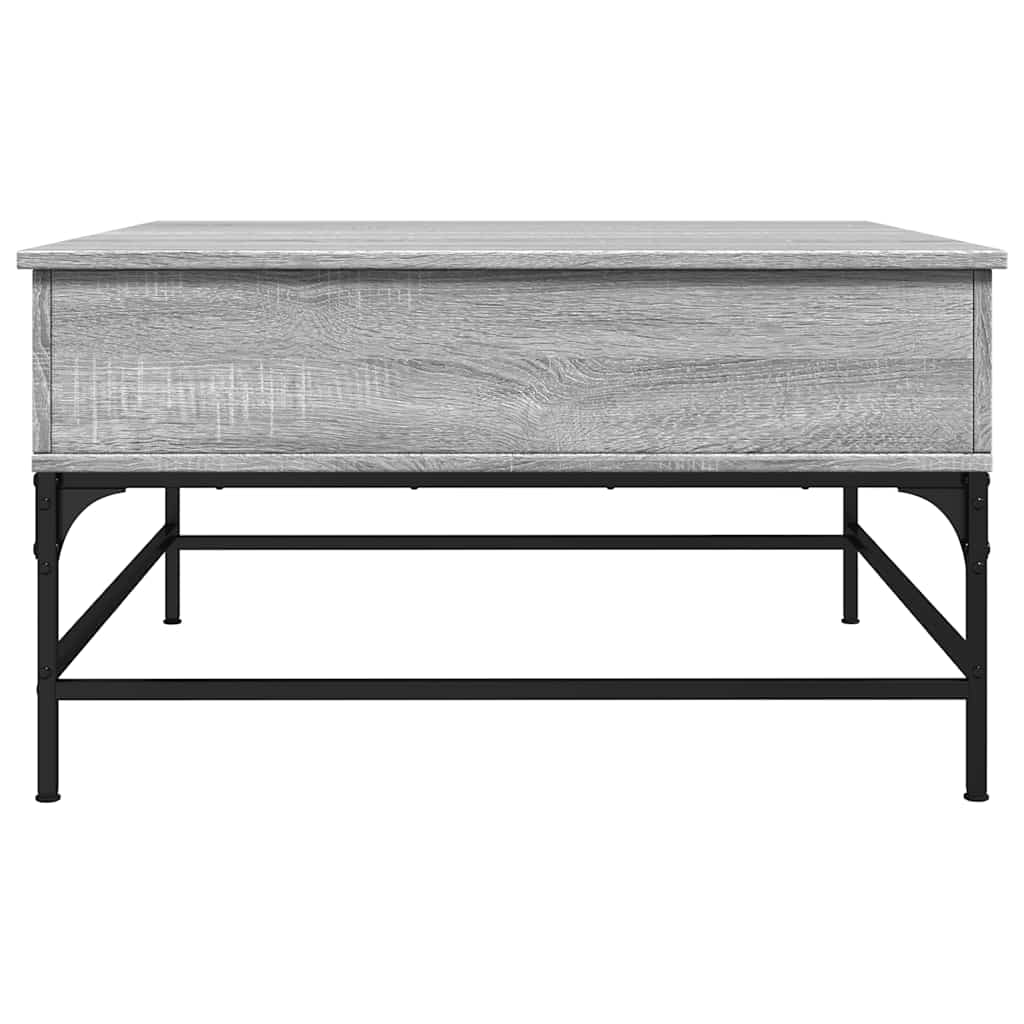 Table basse sonoma gris 80x80x45 cm bois d'ingénierie et métal - XIOS