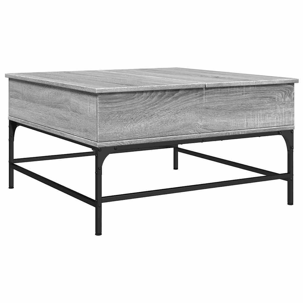 Table basse sonoma gris 80x80x45 cm bois d'ingénierie et métal - XIOS
