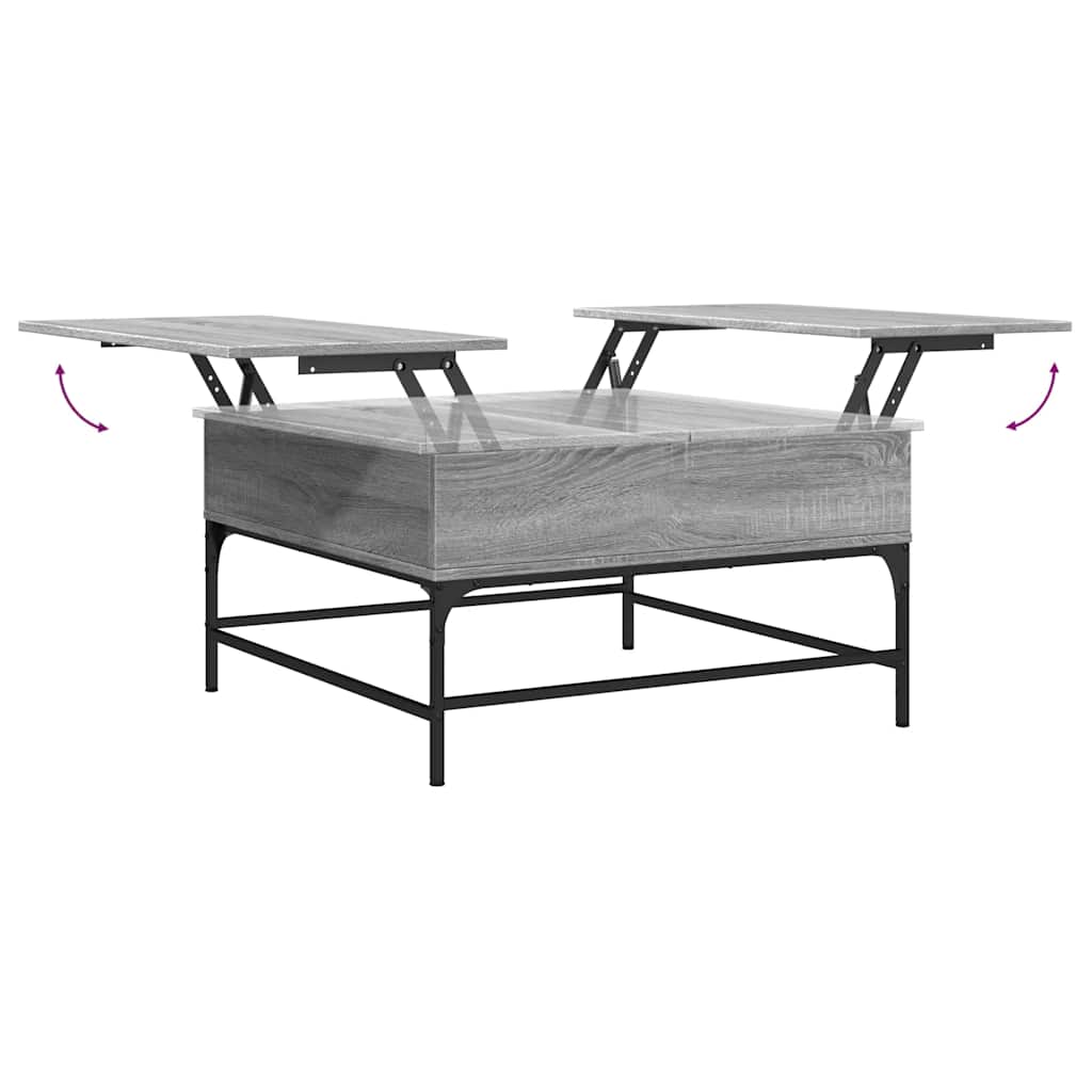 Table basse sonoma gris 80x80x45 cm bois d'ingénierie et métal - XIOS