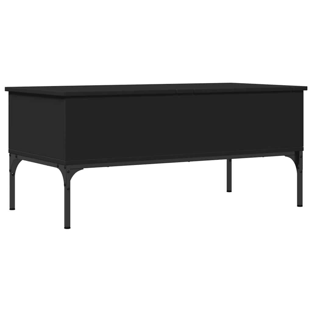 Table basse noir 100x50x45 cm bois d'ingénierie et métal - XIOS