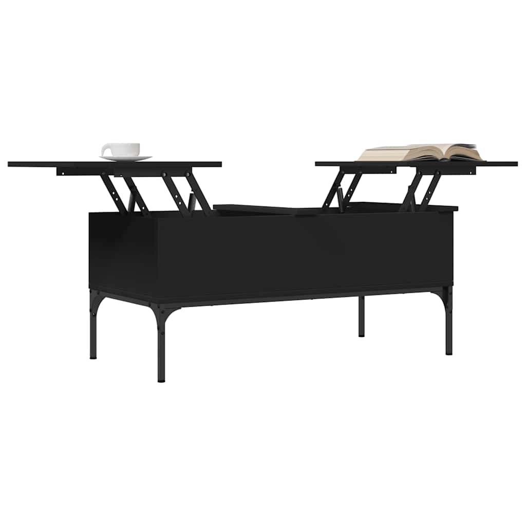Table basse noir 100x50x45 cm bois d'ingénierie et métal - XIOS