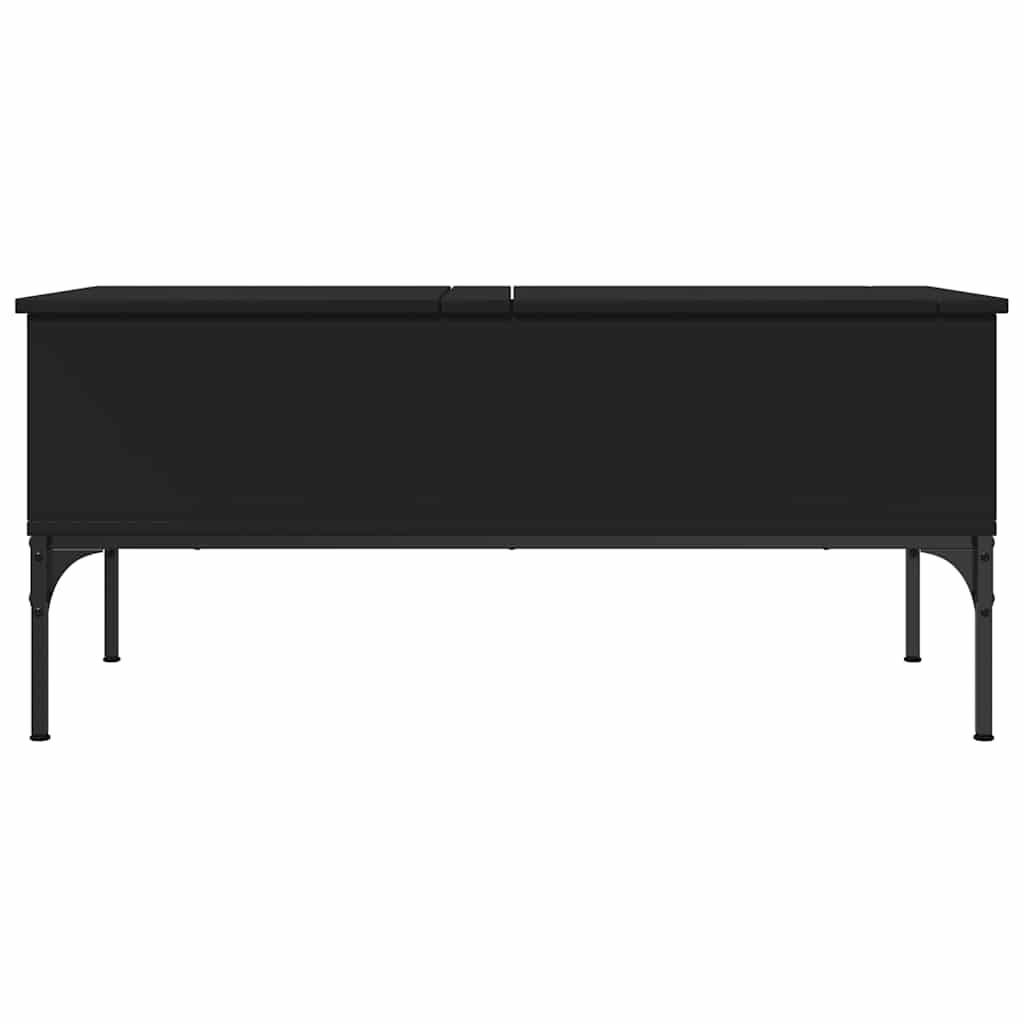 Table basse noir 100x50x45 cm bois d'ingénierie et métal - XIOS