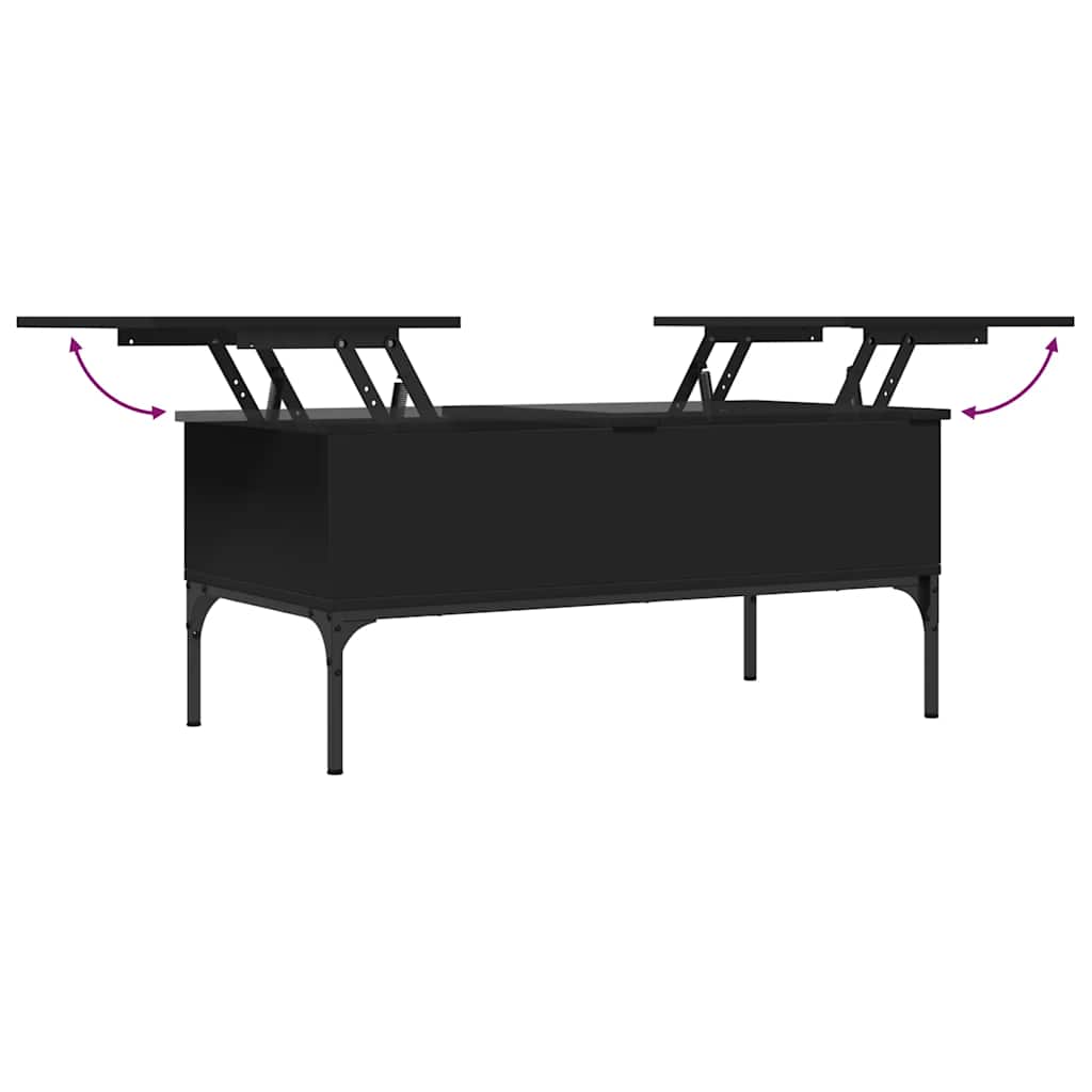 Table basse noir 100x50x45 cm bois d'ingénierie et métal - XIOS