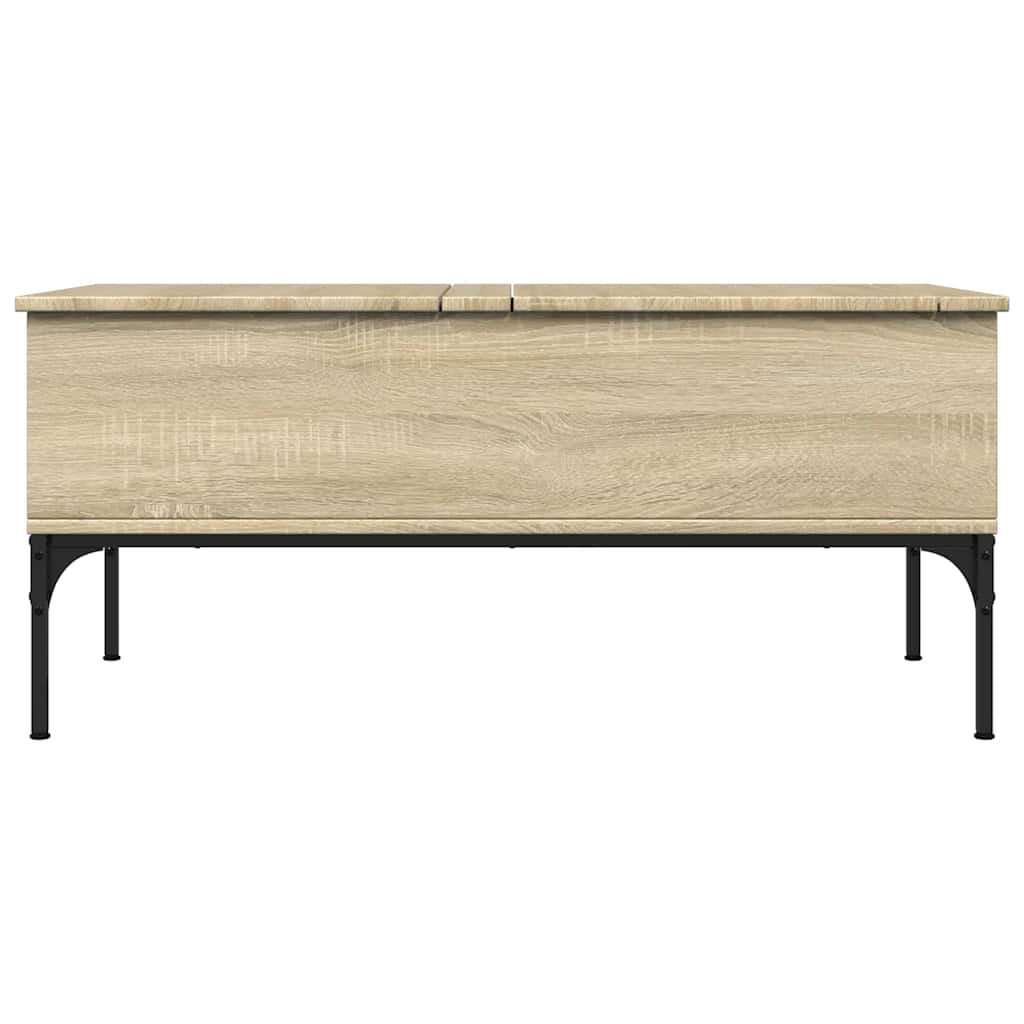 Table basse chêne sonoma 100x50x45cm bois d'ingénierie et métal - XIOS