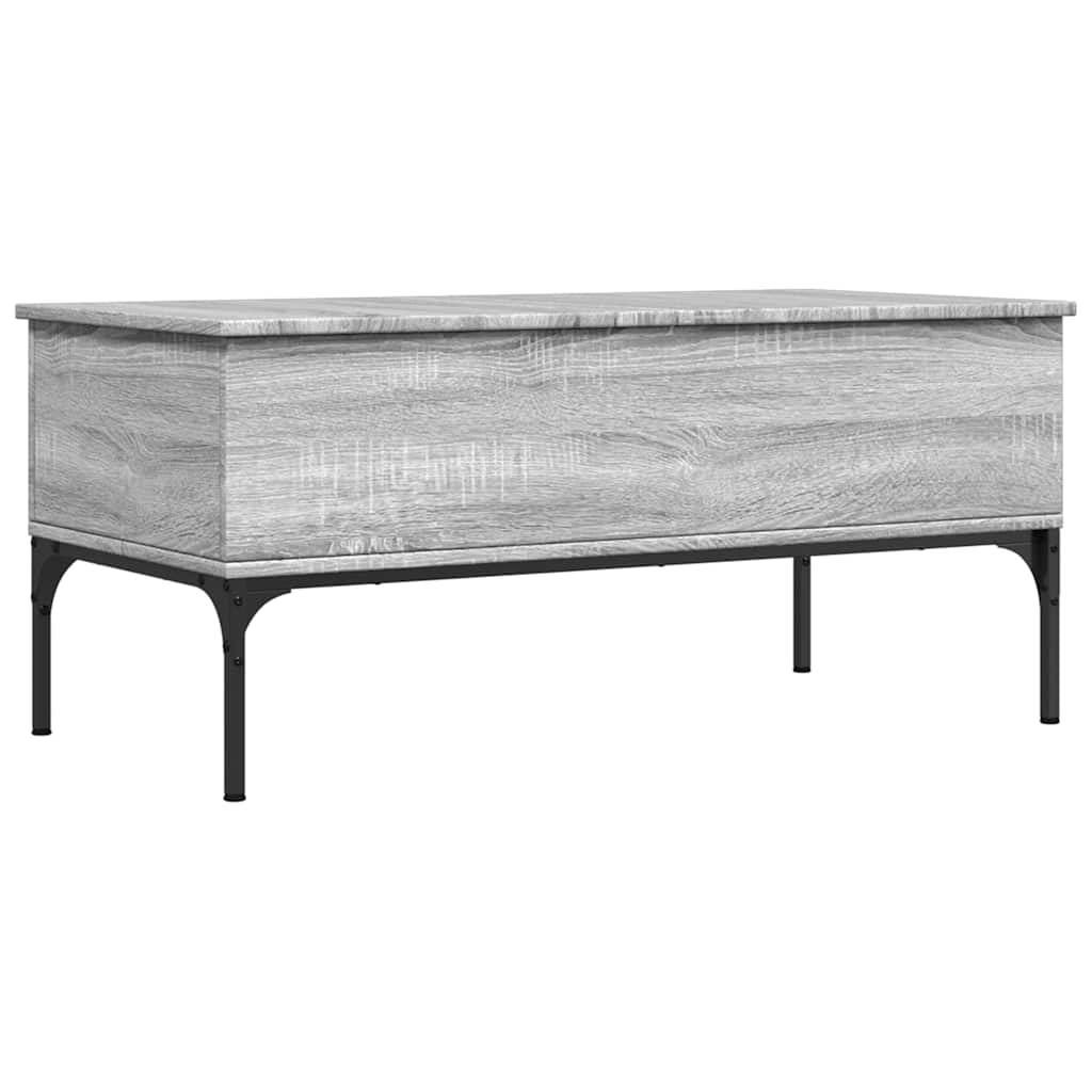 Table basse sonoma gris 100x50x45 cm bois d'ingénierie et métal - XIOS