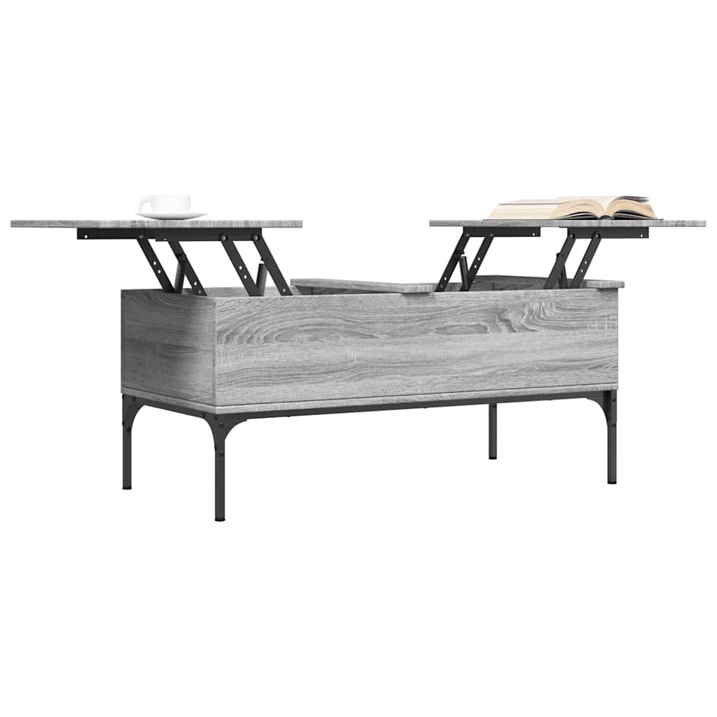 Table basse sonoma gris 100x50x45 cm bois d'ingénierie et métal - XIOS