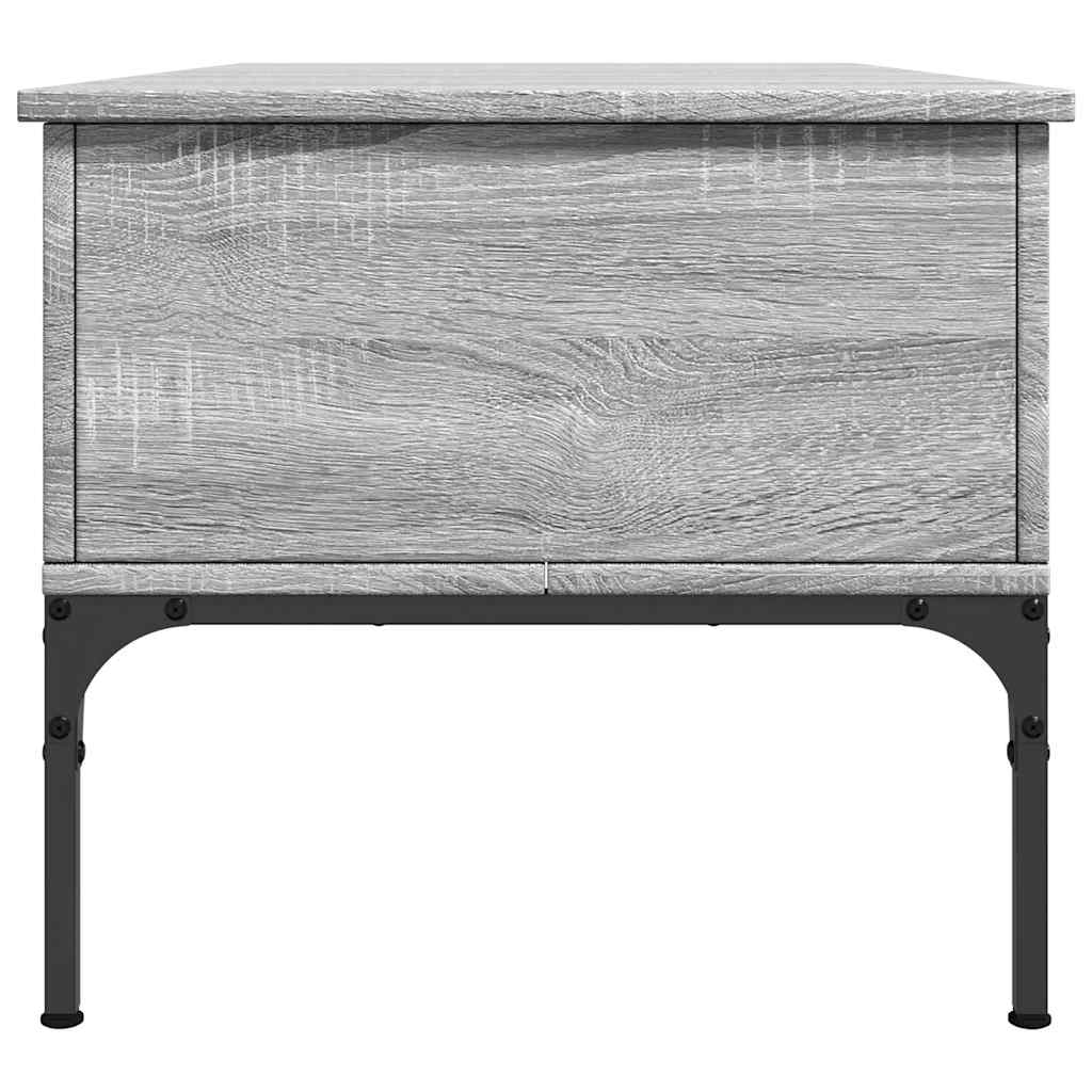 Table basse sonoma gris 100x50x45 cm bois d'ingénierie et métal - XIOS