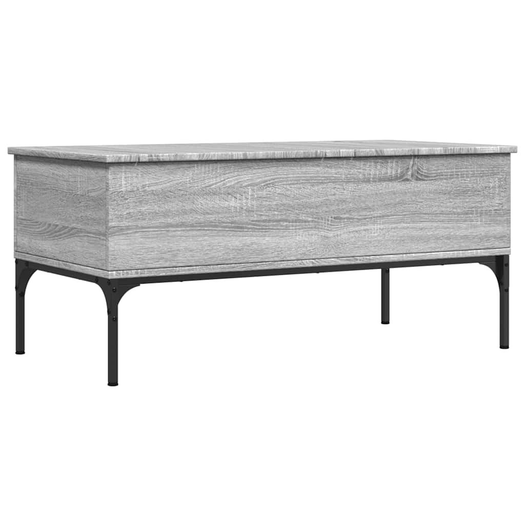 Table basse sonoma gris 100x50x45 cm bois d'ingénierie et métal - XIOS