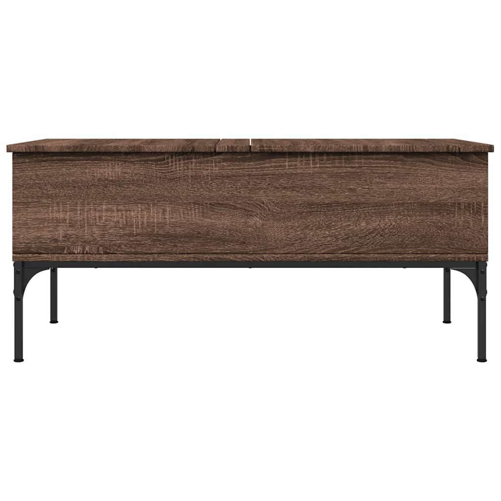 Table basse chêne marron 100x50x45cm bois d'ingénierie et métal - XIOS