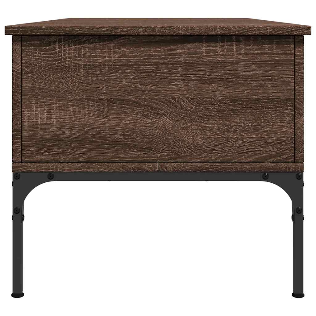 Table basse chêne marron 100x50x45cm bois d'ingénierie et métal - XIOS