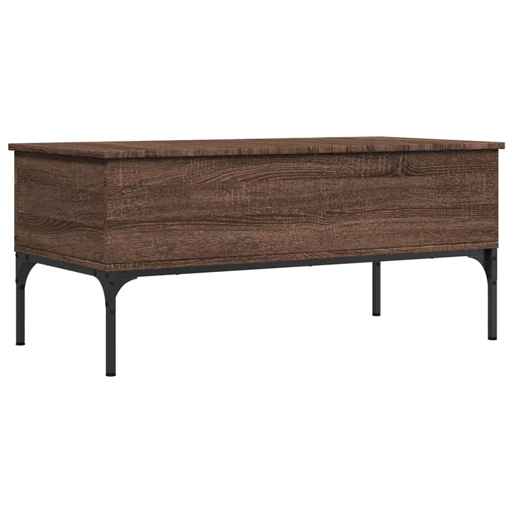 Table basse chêne marron 100x50x45cm bois d'ingénierie et métal - XIOS