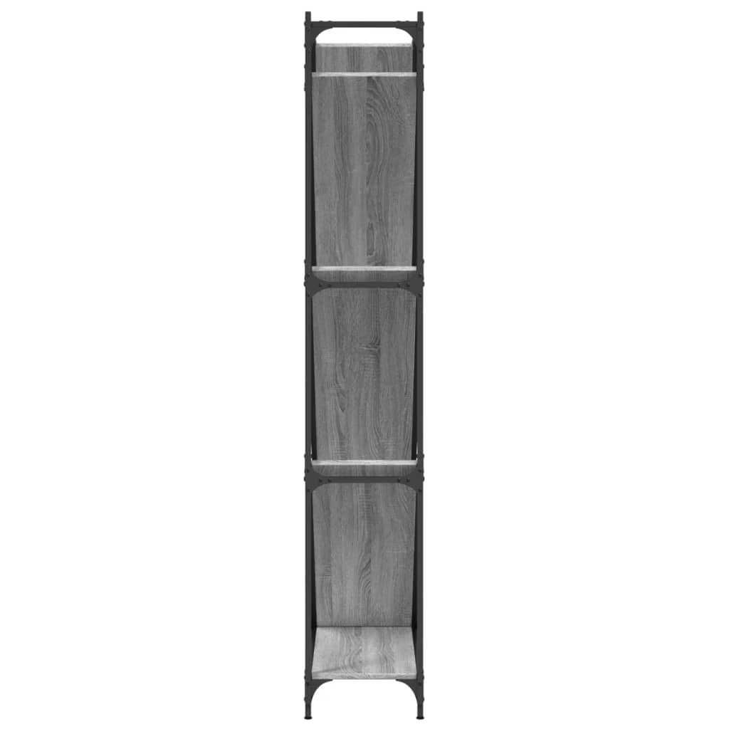 Bibliothèque sonoma gris 79x30x180 cm bois ingénierie et métal - XIOS