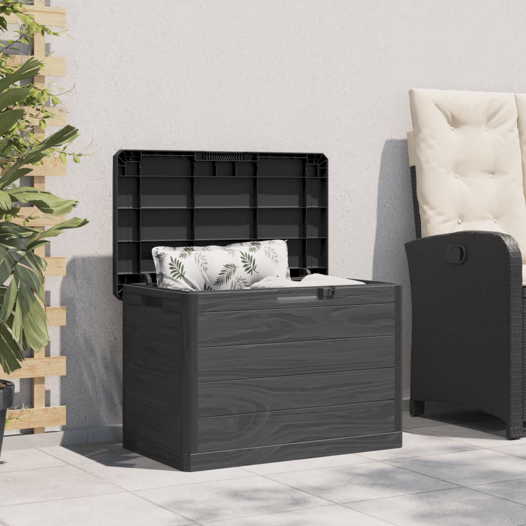 Boîte à coussins d'extérieur anthracite 77,5x44,5x53 cm PP Coffres de jardin vidaXL