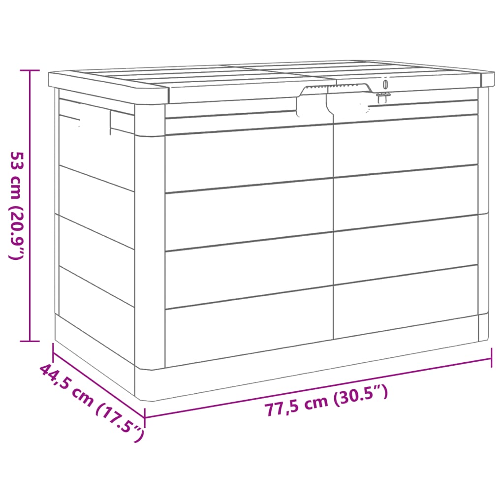 Boîte à coussins d'extérieur anthracite 77,5x44,5x53 cm PP Coffres de jardin vidaXL
