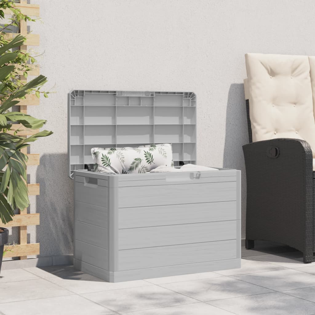 Boîte à coussins d'extérieur gris 77,5x44,5x53 cm polypropylène Coffres de jardin vidaXL