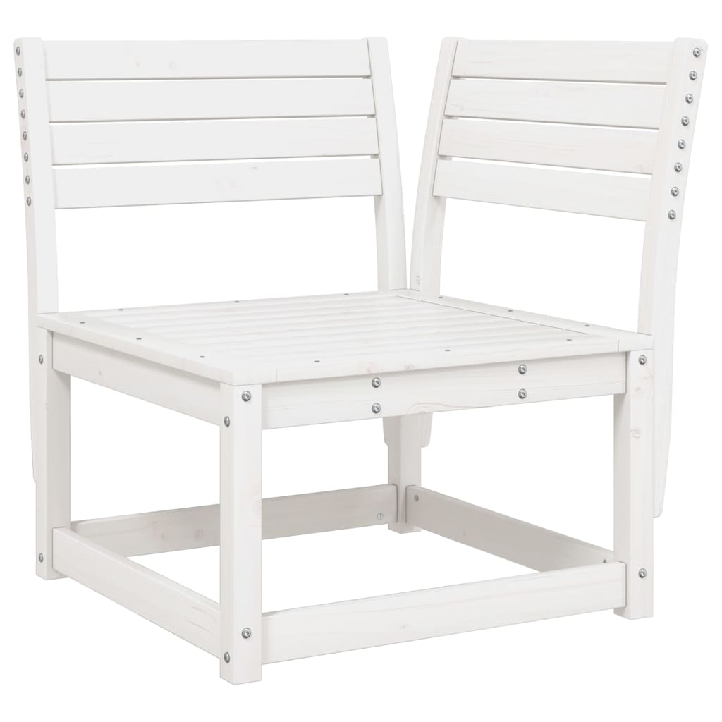 Salon de jardin 4 pcs blanc bois de pin massif