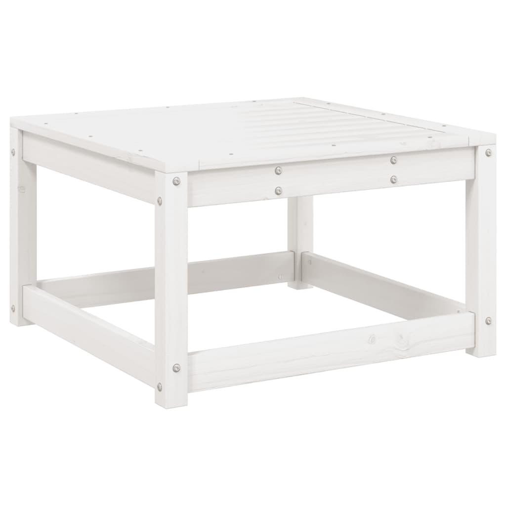 Salon de jardin 4 pcs blanc bois de pin massif