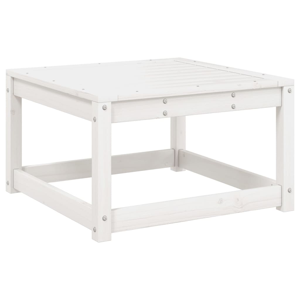 Salon de jardin 7 pcs Blanc Bois de pin massif