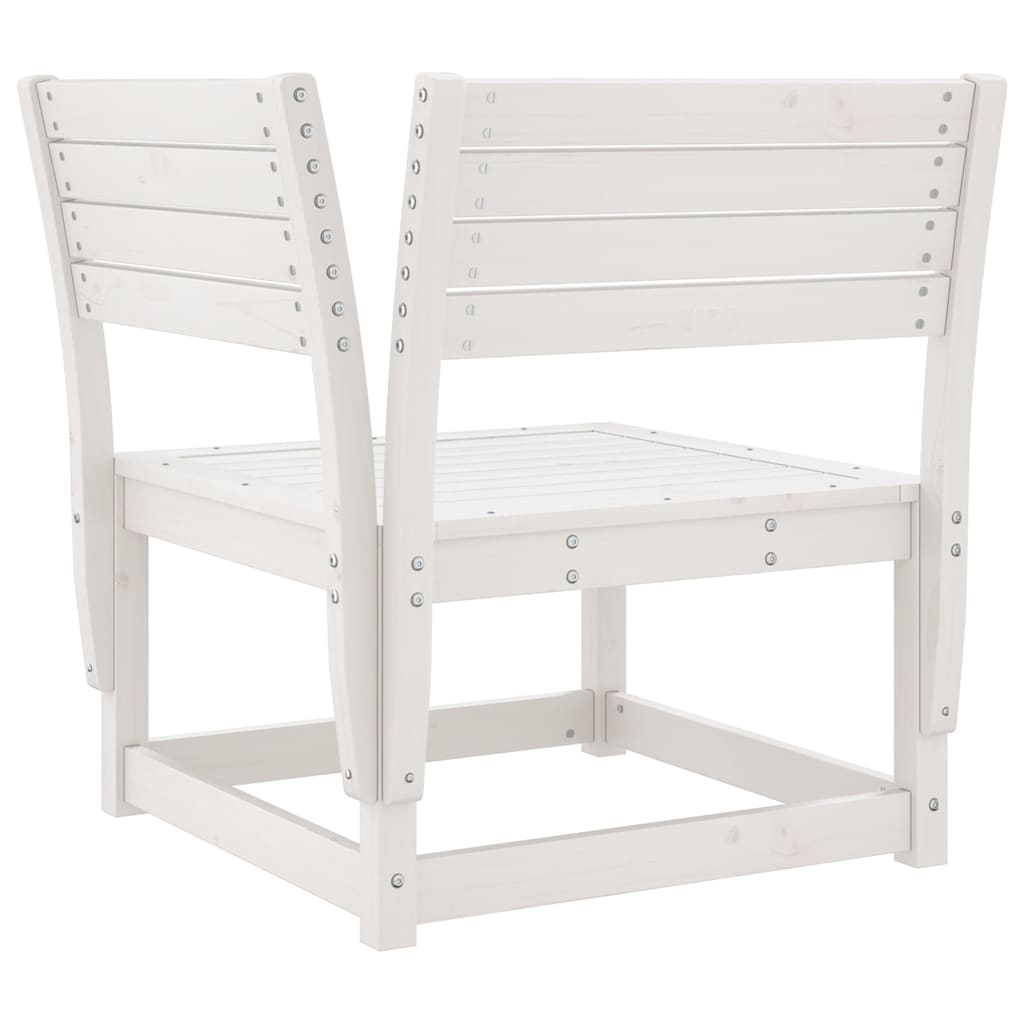 Salon de jardin 8 pcs Blanc Bois de pin massif