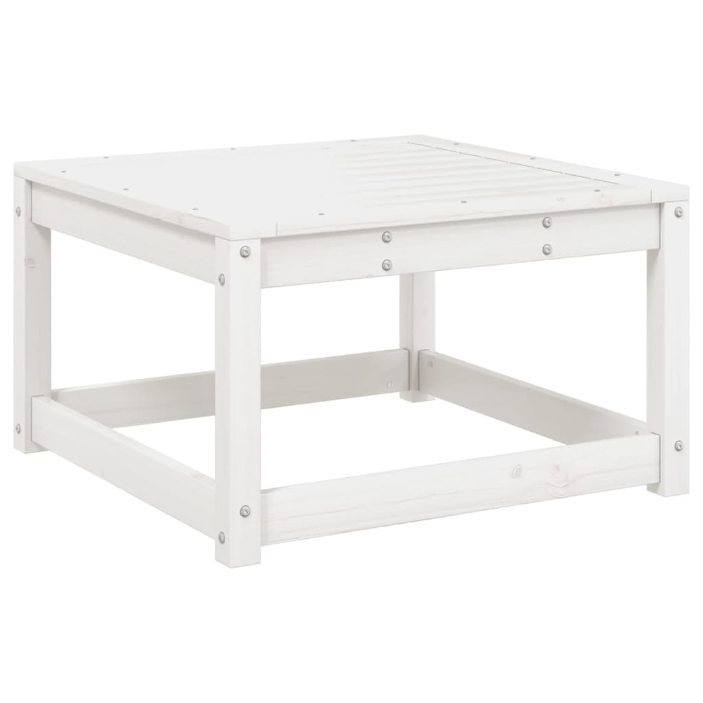 Salon de jardin 5 pcs blanc bois massif de pin
