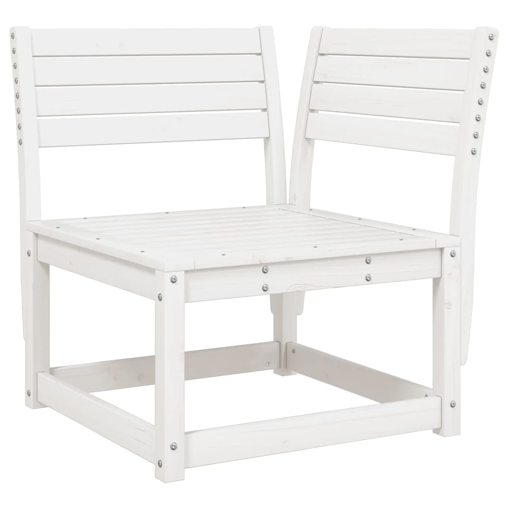 Salon de jardin 3 pcs blanc bois de pin massif