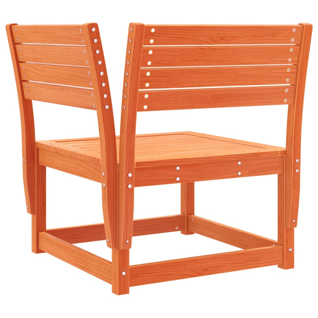 Salon de jardin 3 pcs cire marron bois de pin massif