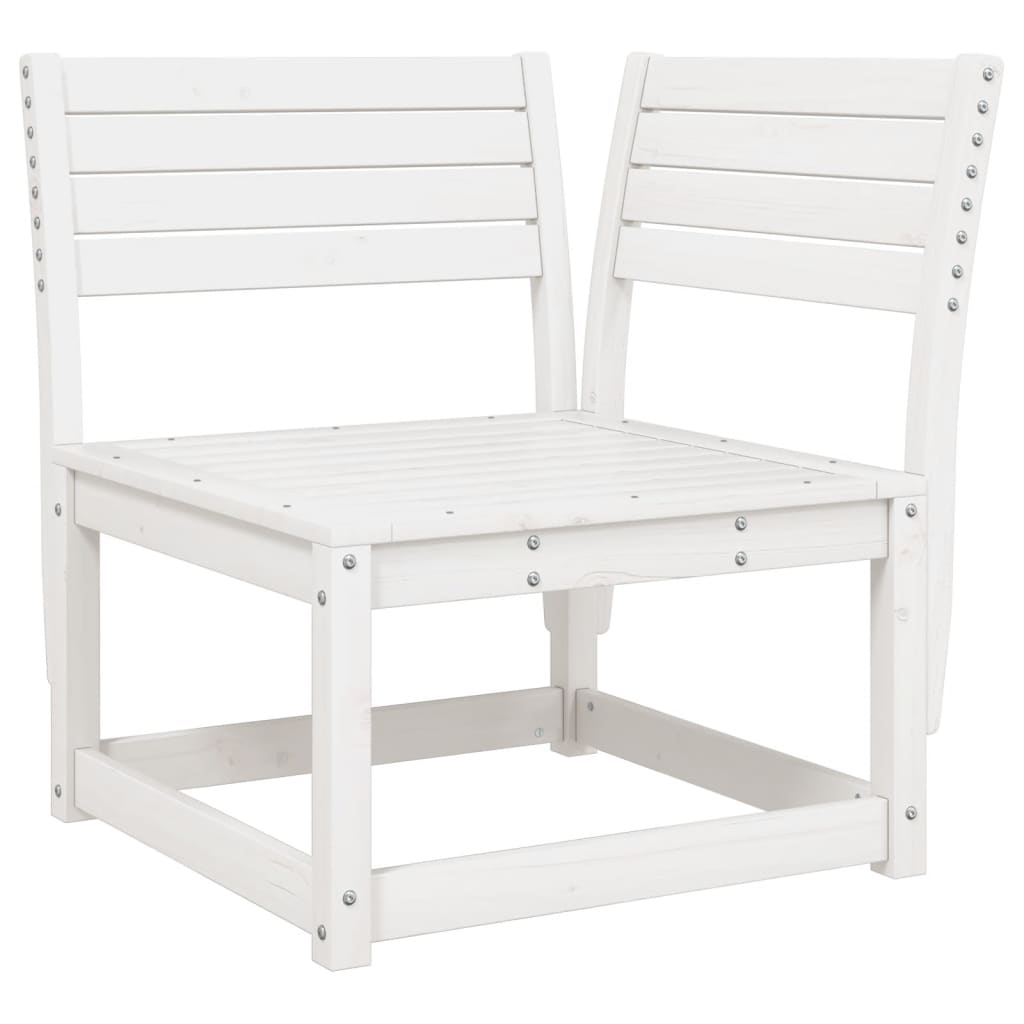Salon de jardin 6 pcs blanc bois de pin massif
