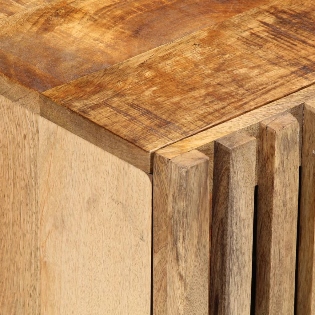 Table de chevet 40x34x46 cm bois de manguier massif brut - XIOS