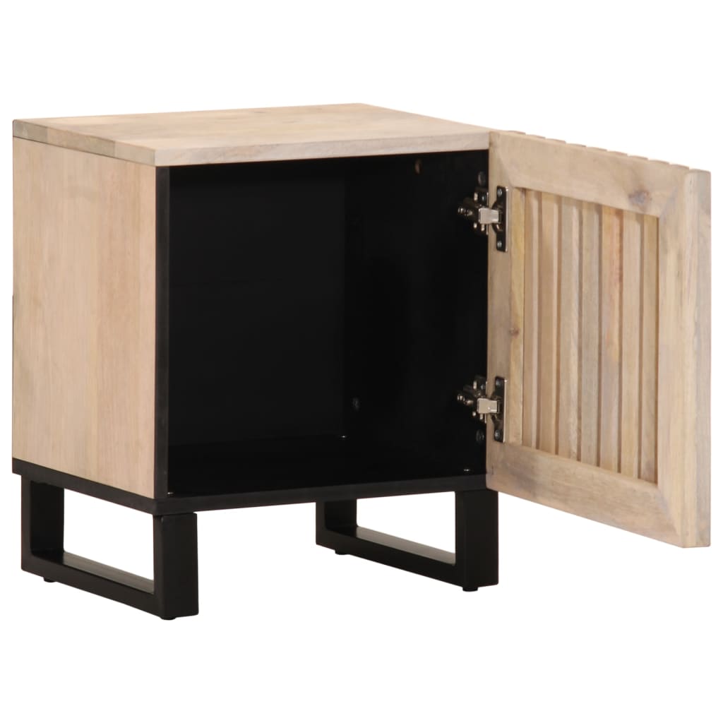 Table de chevet 40x34x46 cm bois de manguier massif blanchi - XIOS