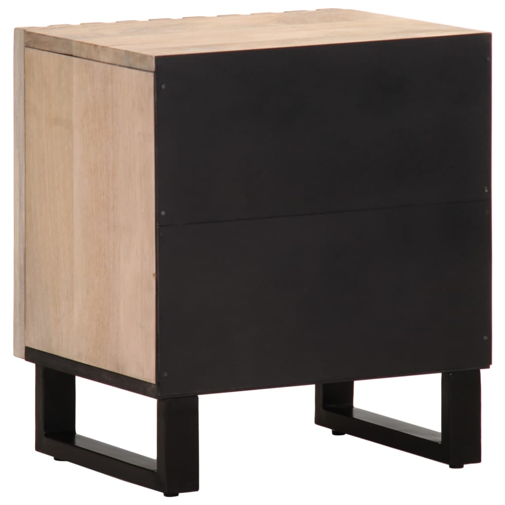 Table de chevet 40x34x46 cm bois de manguier massif blanchi - XIOS