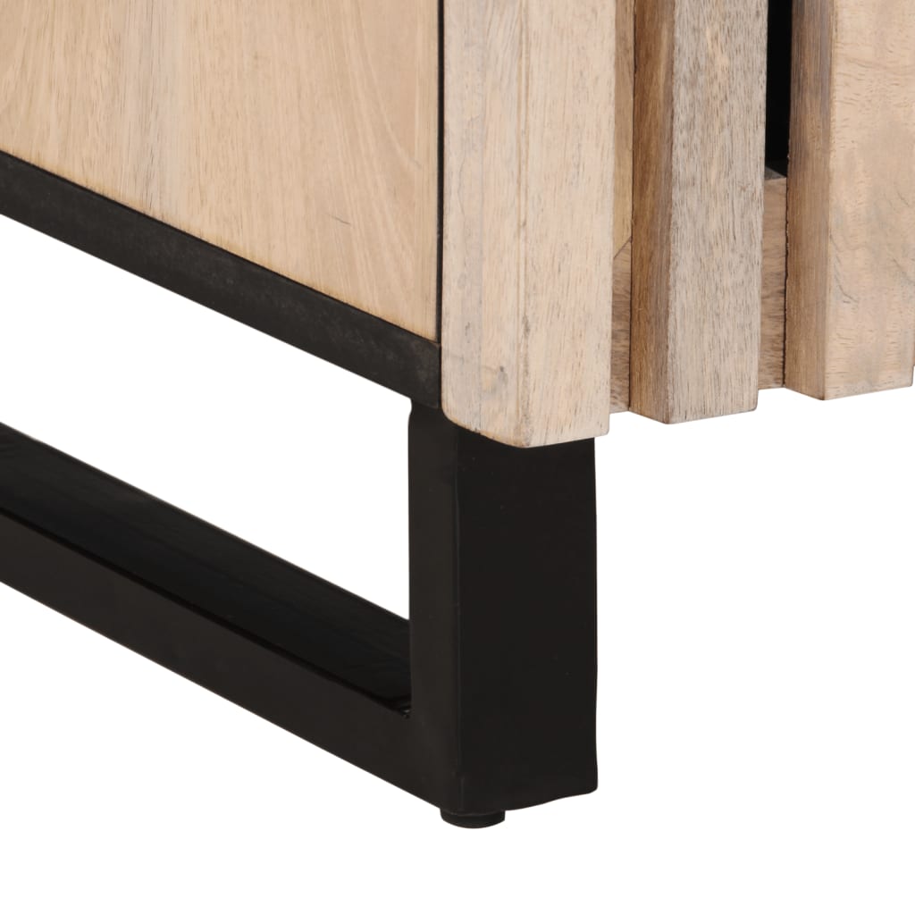 Table de chevet 40x34x46 cm bois de manguier massif blanchi - XIOS