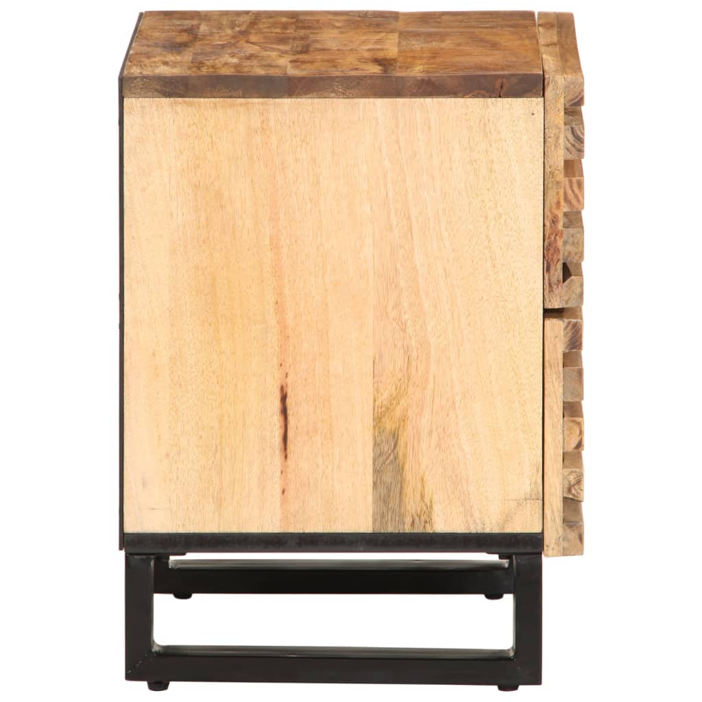 Table de chevet 40x34x46 cm bois de manguier massif brut - XIOS