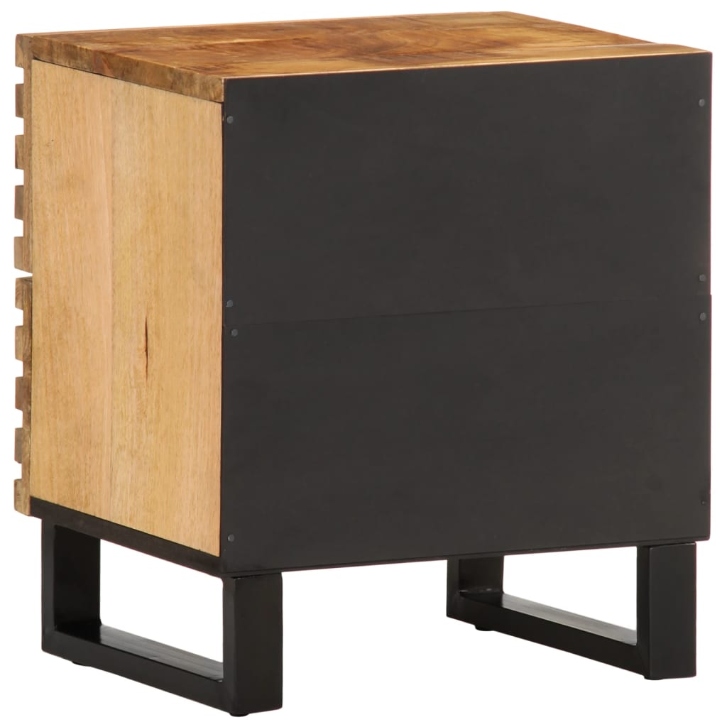 Table de chevet 40x34x46 cm bois de manguier massif brut - XIOS