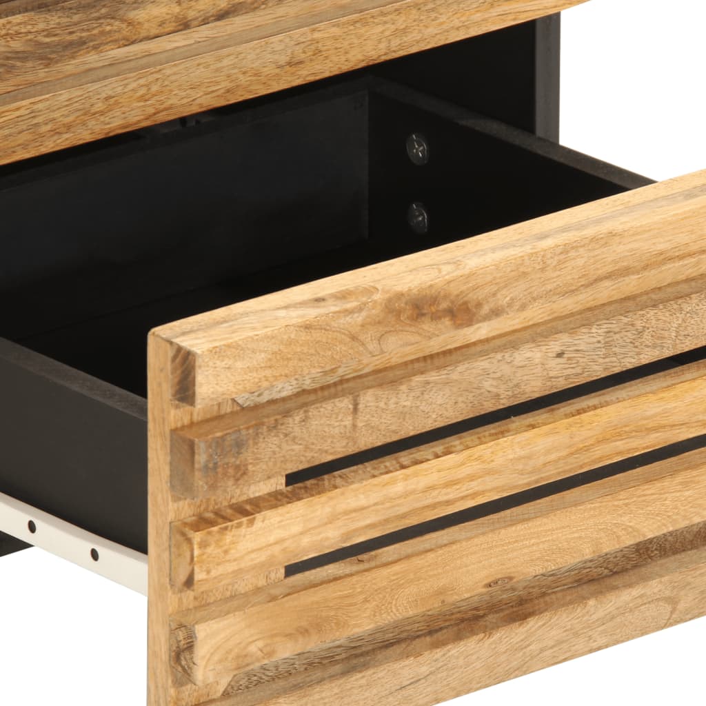 Table de chevet 40x34x46 cm bois de manguier massif brut - XIOS
