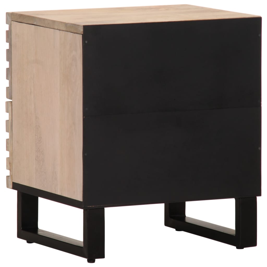Table de chevet 40x34x46 cm bois de manguier massif blanchi - XIOS
