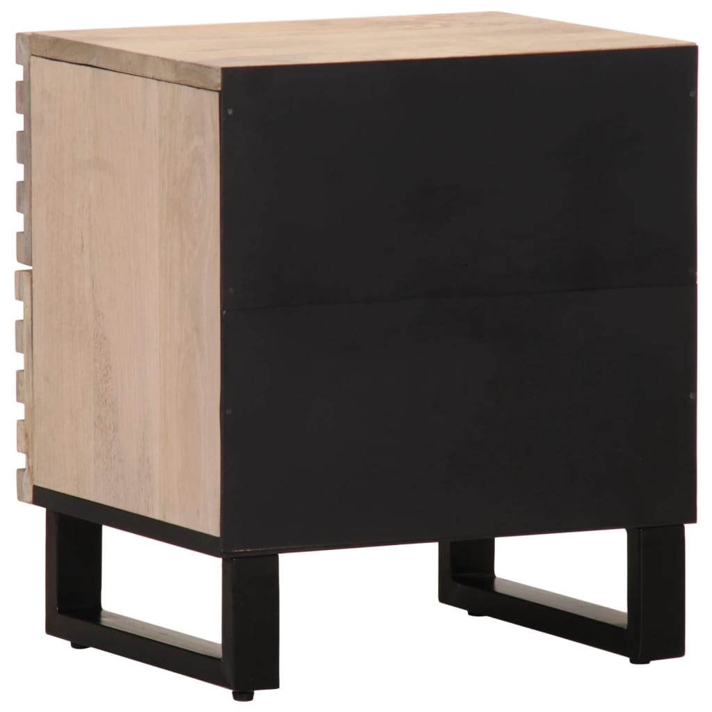 Tables de chevet 2 pcs 40x34x46 cm bois manguier massif blanchi - XIOS