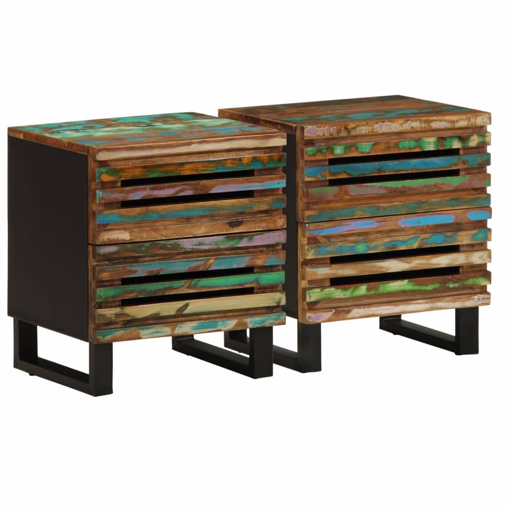 Tables de chevet 2 pcs 40x34x46 cm bois massif de récupération - XIOS