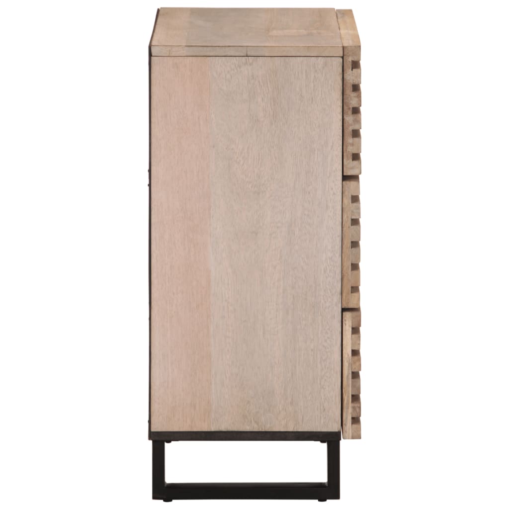 Buffet blanc 60x34x75 cm bois massif de manguier
