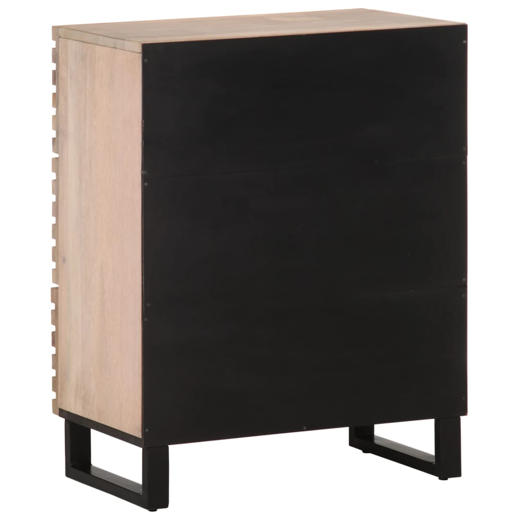 Buffet blanc 60x34x75 cm bois massif de manguier