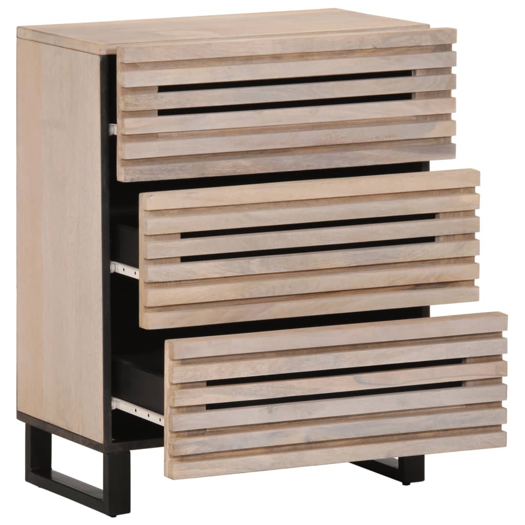 Buffet blanc 60x34x75 cm bois massif de manguier
