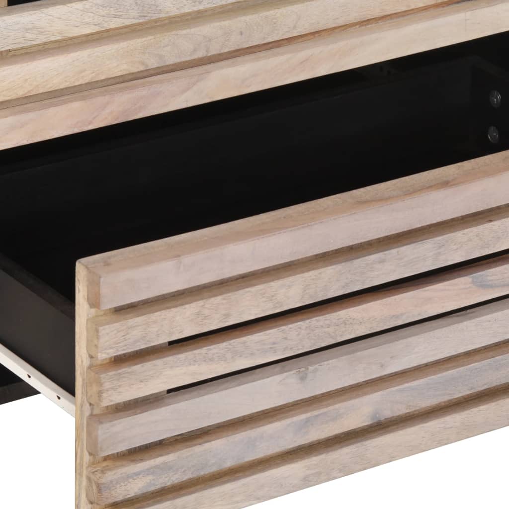 Buffet blanc 60x34x75 cm bois massif de manguier