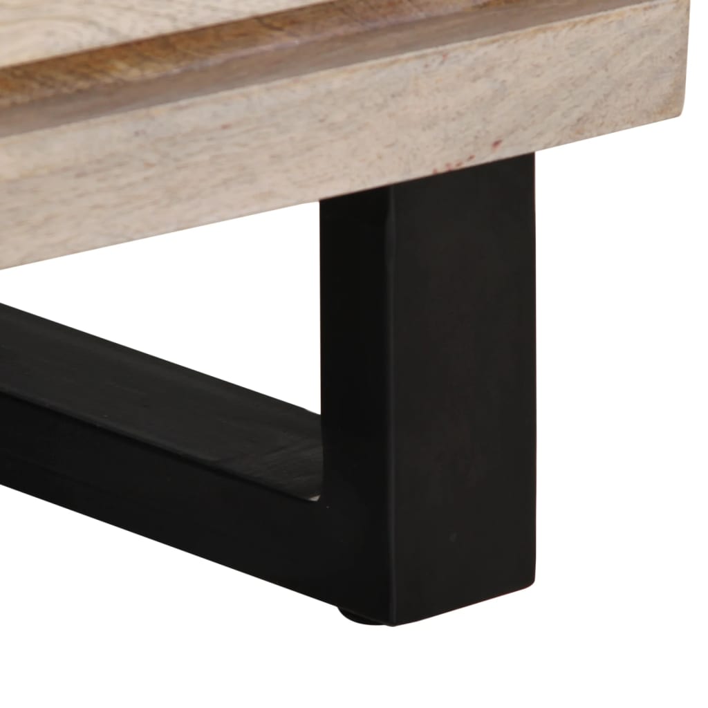 Buffet blanc 60x34x75 cm bois massif de manguier