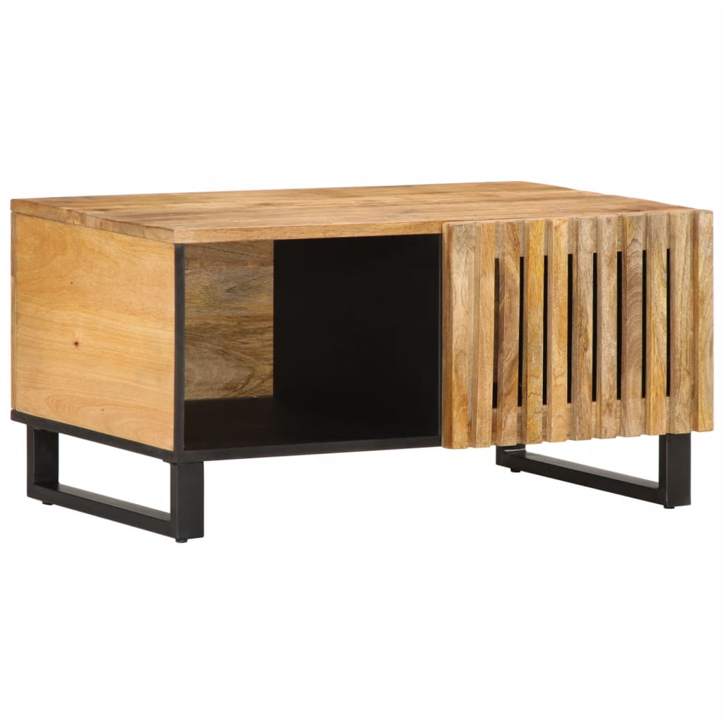 Table basse 80x51x40 cm bois de manguier massif brut - XIOS