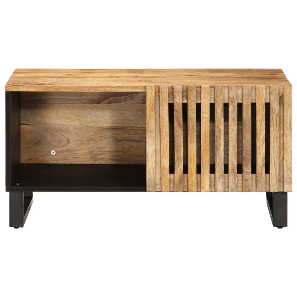 Table basse 80x51x40 cm bois de manguier massif brut - XIOS