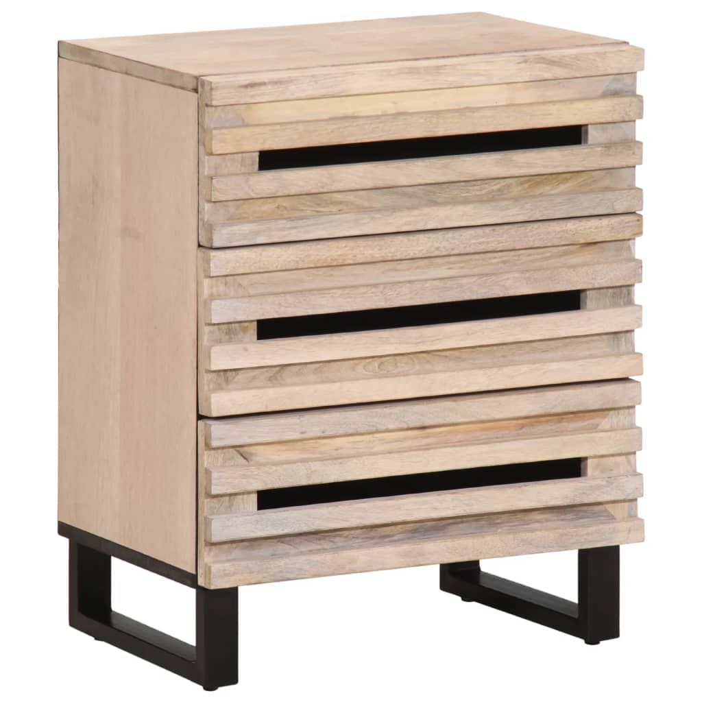 Table de chevet 50x34x62 cm bois de manguier solide - XIOS