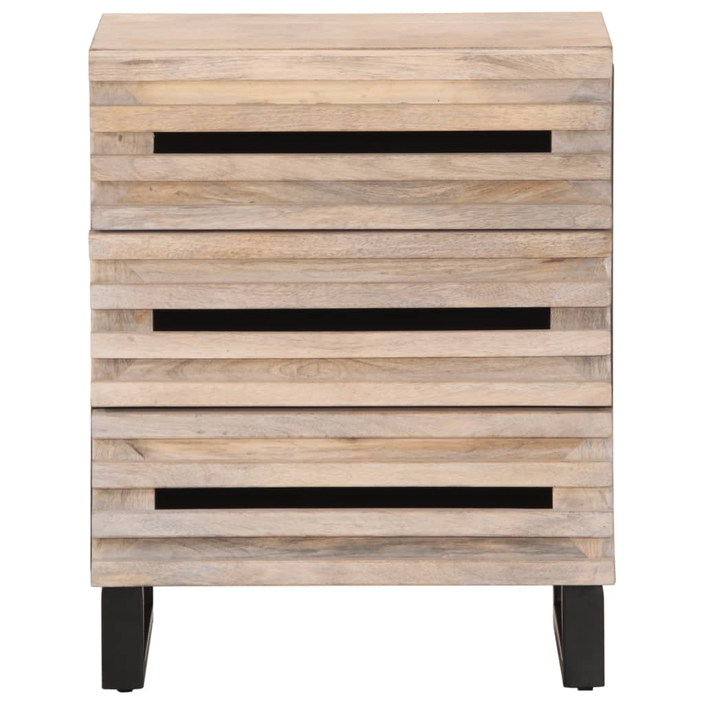 Table de chevet 50x34x62 cm bois de manguier solide - XIOS