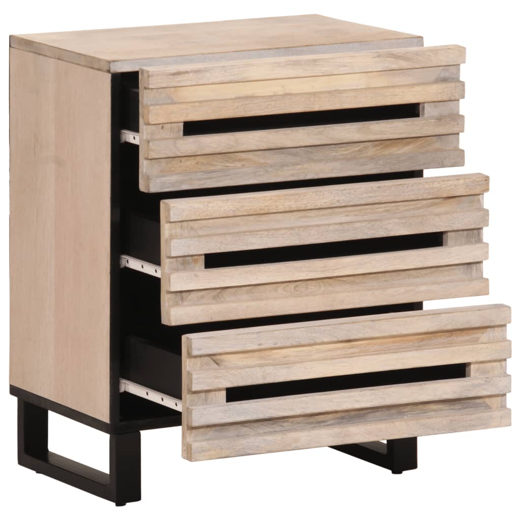 Table de chevet 50x34x62 cm bois de manguier solide - XIOS