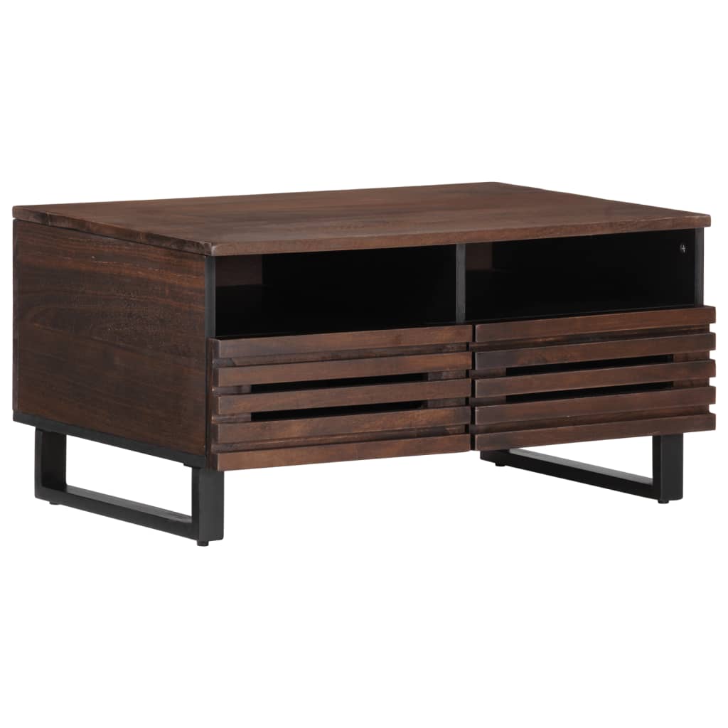 Table basse marron 80x55x40 cm bois de massif manguier - XIOS
