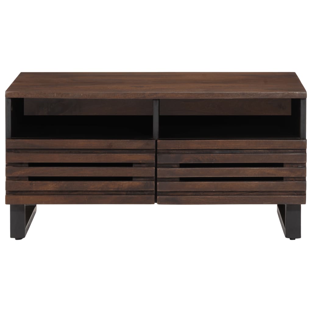 Table basse marron 80x55x40 cm bois de massif manguier - XIOS
